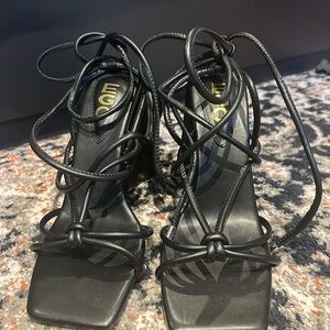 Women's Black Strappy Heels